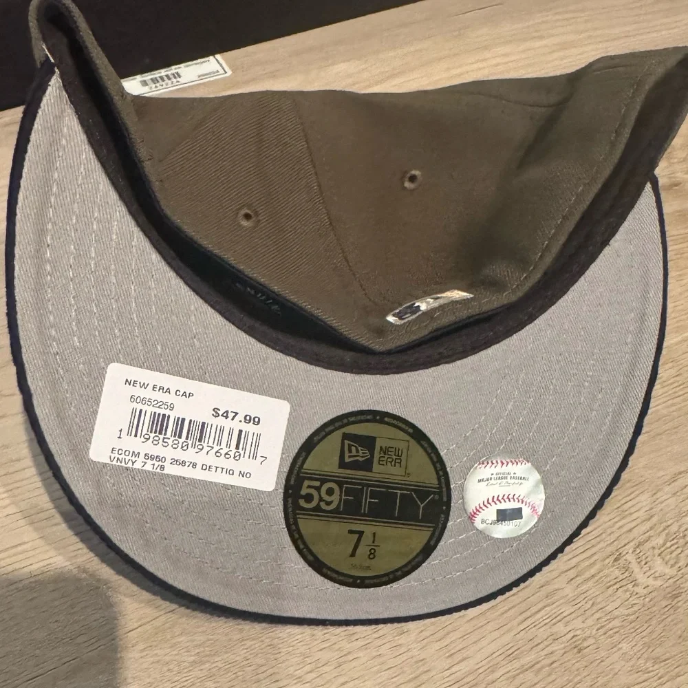 Men Detroit Tigers Olive Green 59Fifty Fitted Hat Size 7 1/8 - Picture 2 of 4